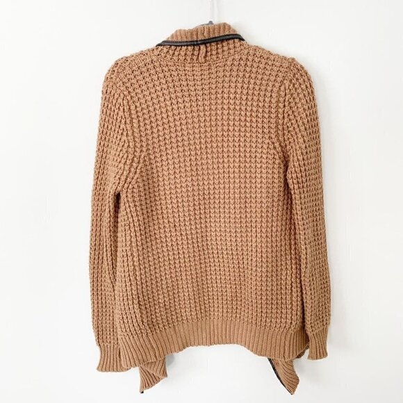 41 Hawthorn brown chunky knit open front cardigan sweater - Small - Picture 4 of 7